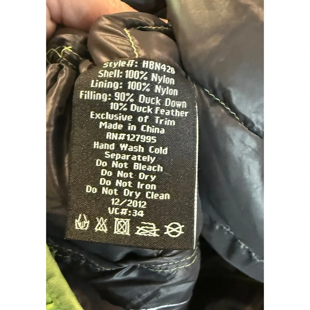 Hawke & Co Mens Small Puffer Vest Green Packable Down Performance Outdoor Hiking